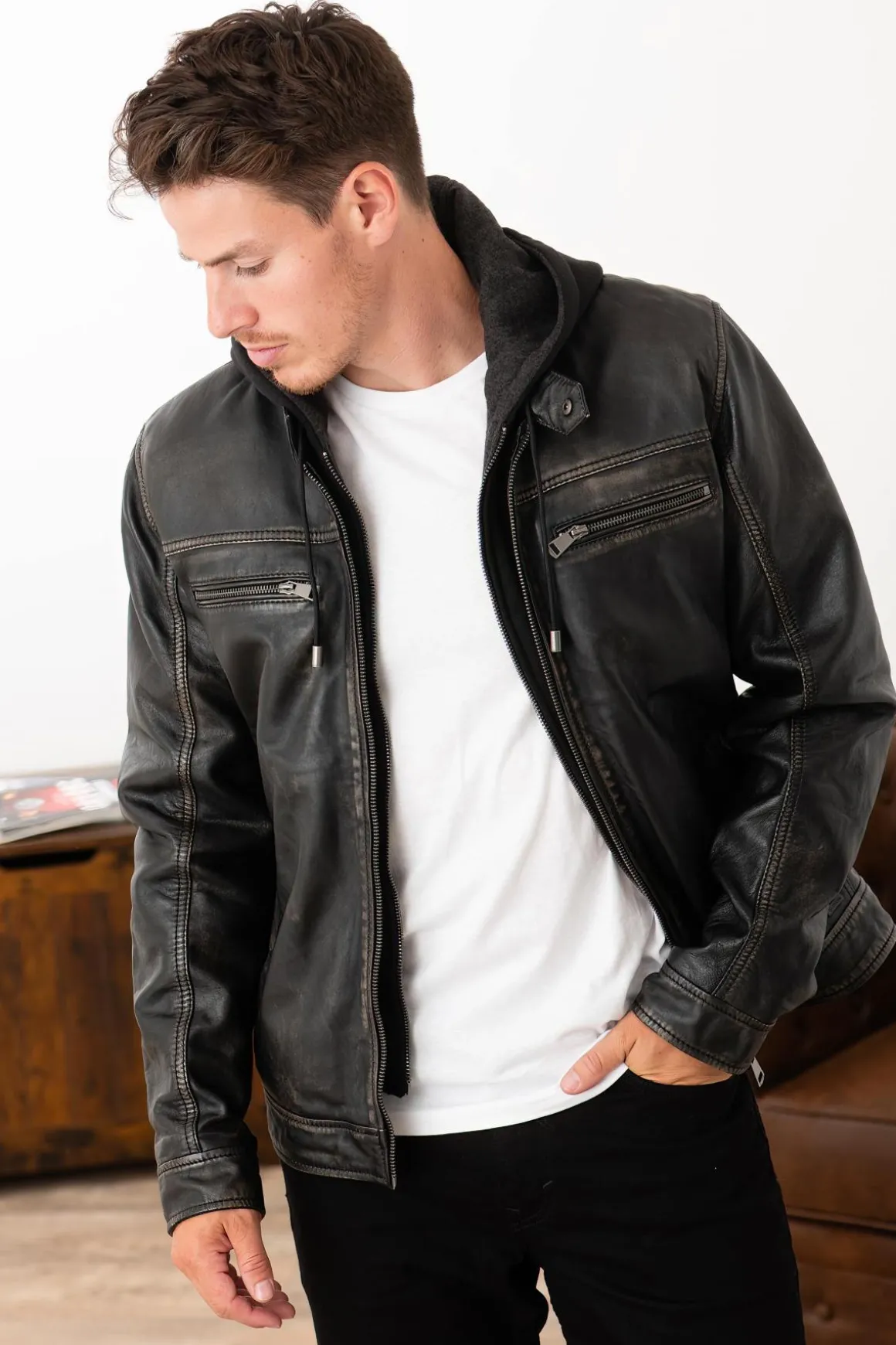 Blouson Homme Cityzen Philadelphia Rub Off Black