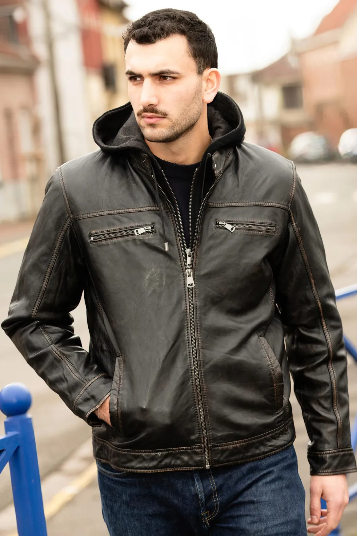 Blouson Homme Cityzen Philadelphia Rub Off Black