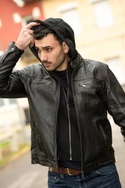 Blouson Homme Cityzen Philadelphia Rub Off Black