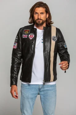 Blouson Homme Classic Legend Motors Lotus Jp Jarier Sheep Crown Black