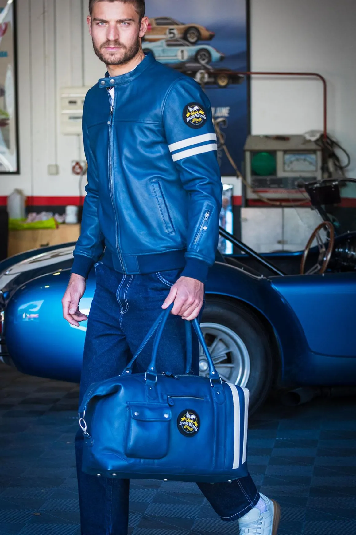 Blouson Homme Classic Legend Motors Miles Clm Royal Blue