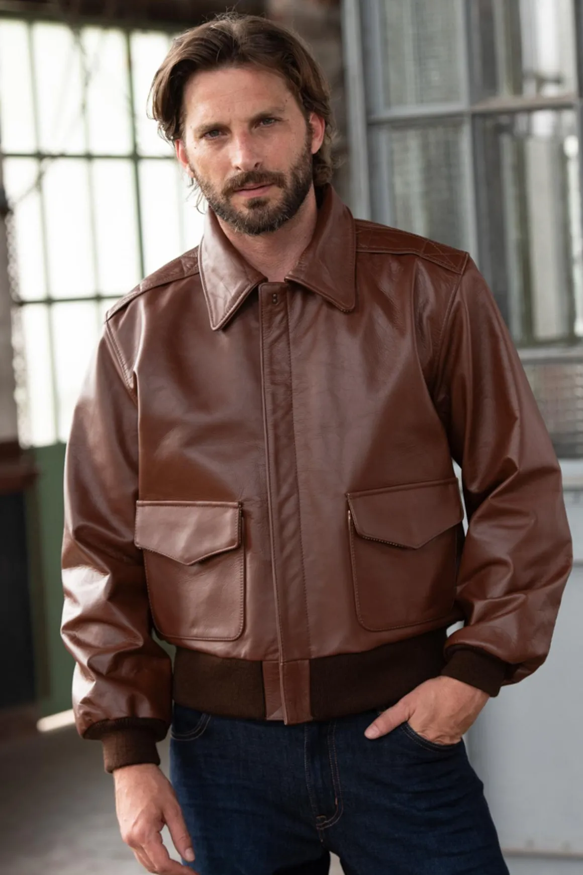 Blouson Homme Cooper Original 50 Mission Russet Cowhide A-2 Jacket