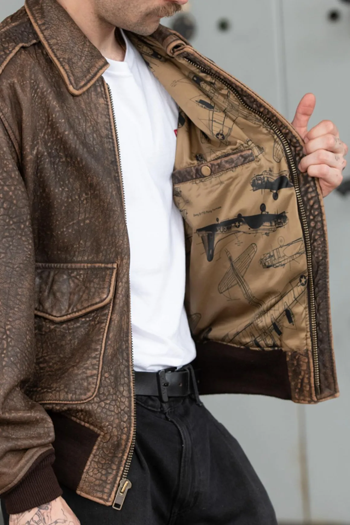 Blouson Homme Cooper Original 50 Mission Wwii Sheepskin A-2