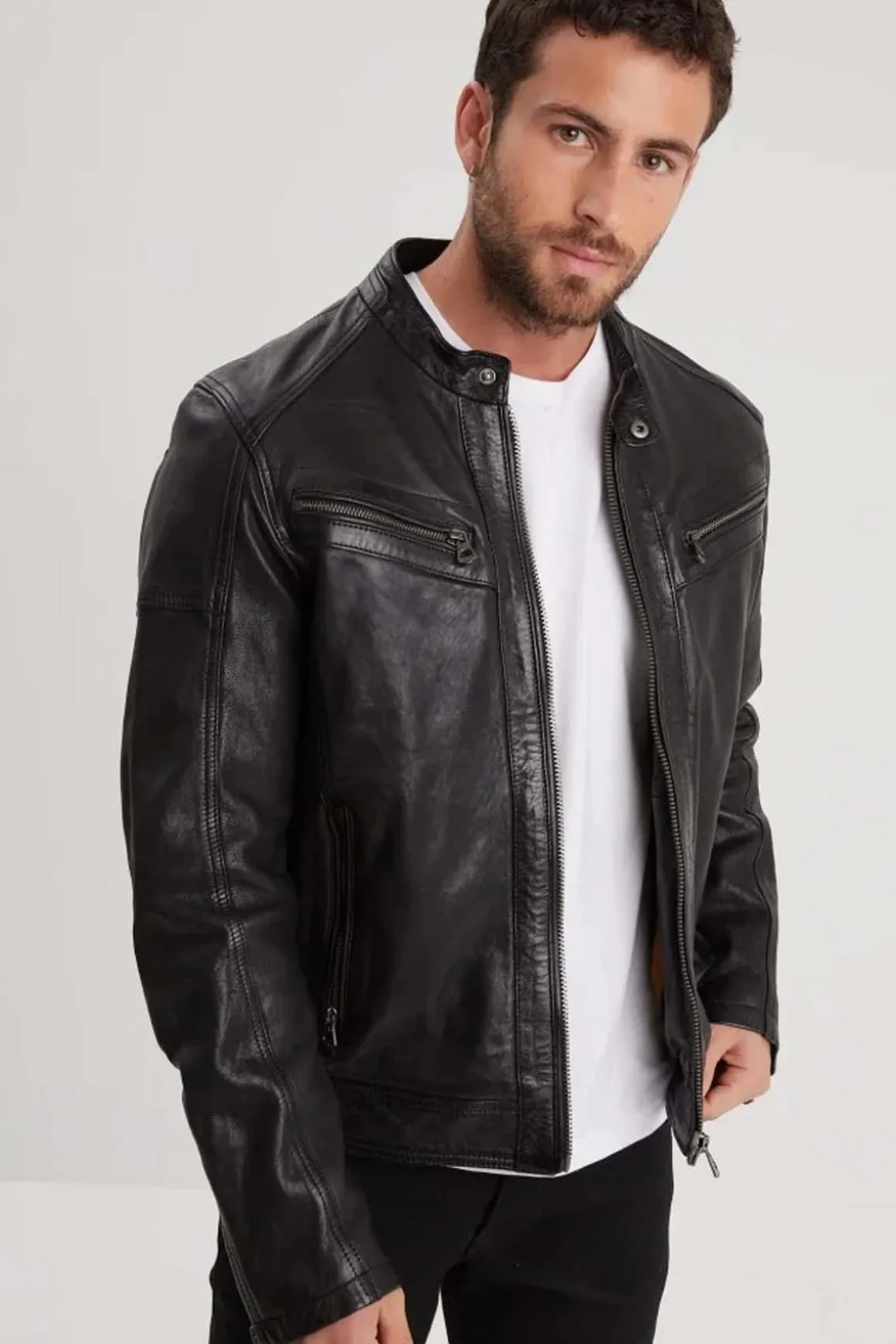 Blouson Homme Daytona Bishop Hood Lamb Paolo Black