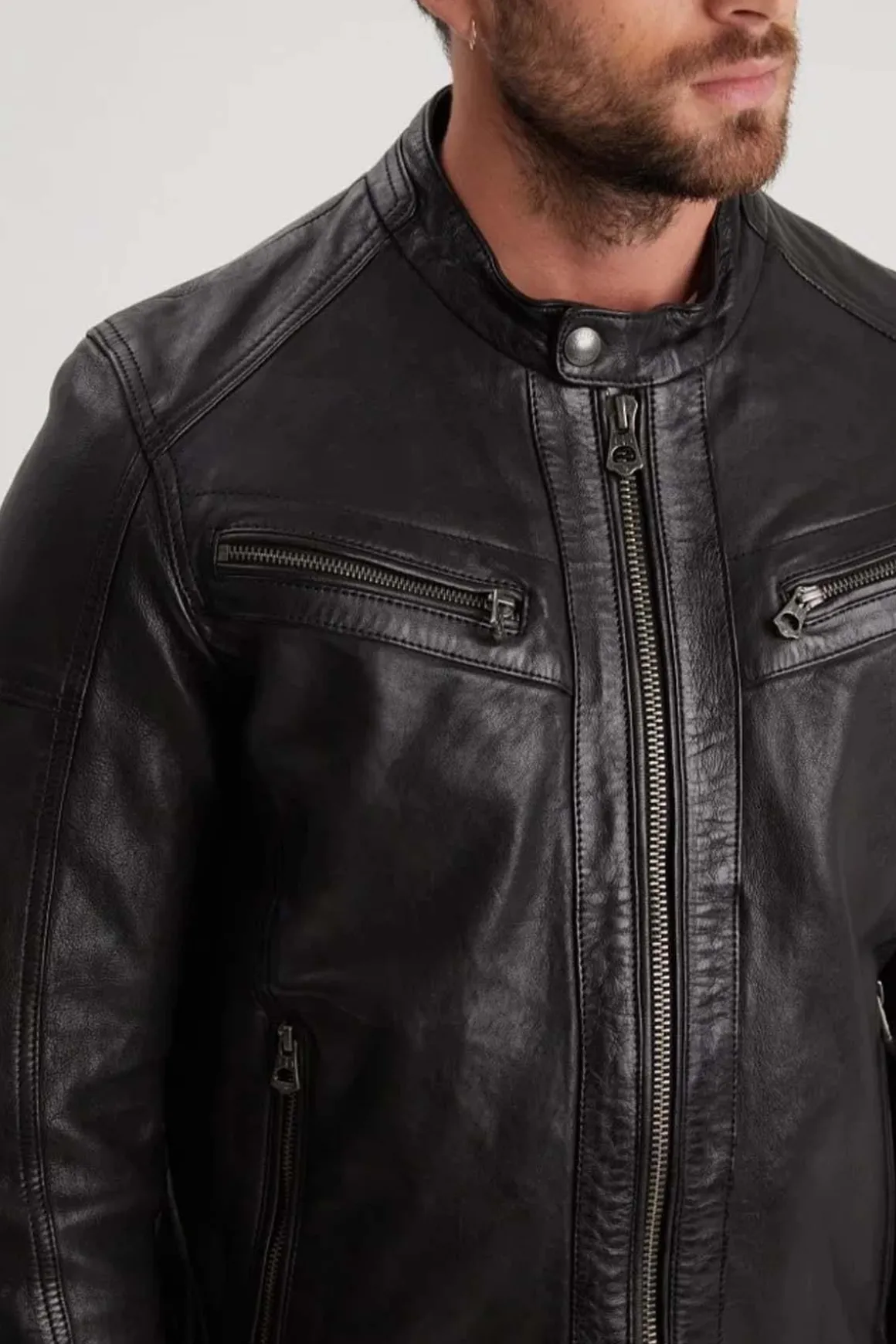 Blouson Homme Daytona Bishop Hood Lamb Paolo Black