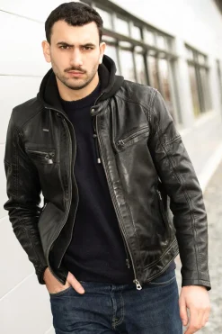 Blouson Homme Daytona Bishop Hood Lamb Paolo Black