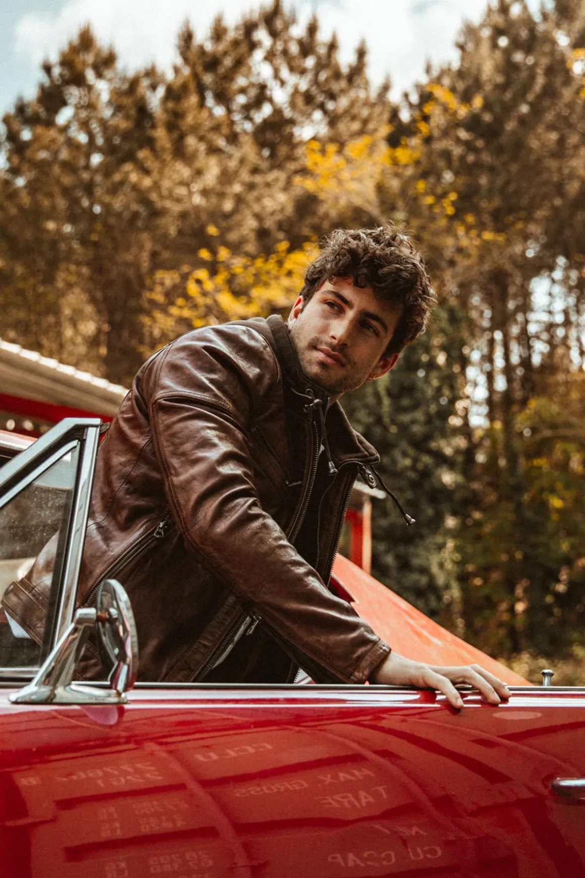 Blouson Homme Daytona Bishop Hood Lamb Paolo Dark Cognac