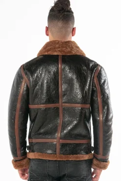 Blouson Homme Daytona Bombardier Dfh Huile Black/Cognac