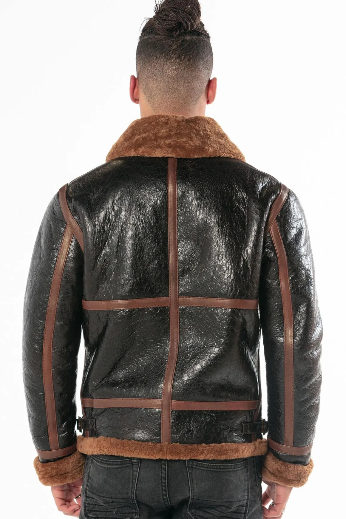 Blouson Homme Daytona Bombardier Dfh Huile Black/Cognac