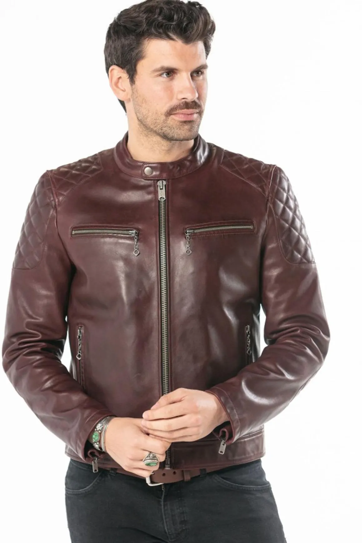 Blouson Homme Daytona Cobalt Cow Semi Veg Bordo