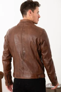 Blouson Homme Daytona Collins Lamb Paolo Dark Cognac