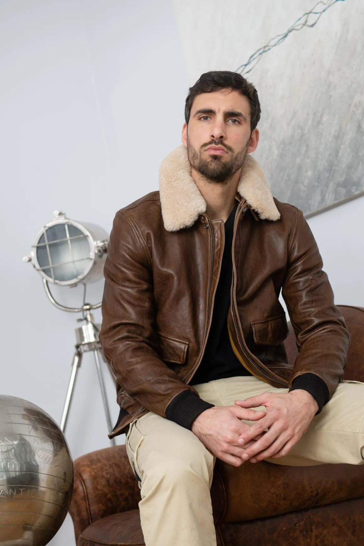 Blouson Homme Daytona Corsair Fur Sheep Petrol Bison