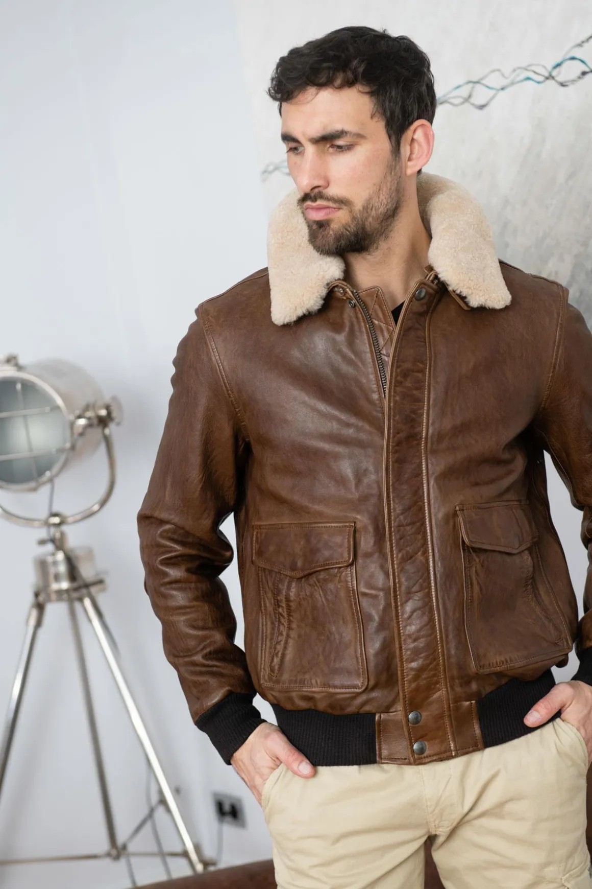 Blouson Homme Daytona Corsair Fur Sheep Petrol Bison