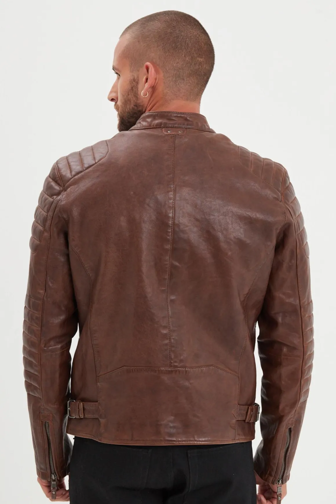 Blouson Homme Daytona Cruces Lamb Paolo Dark Cognac