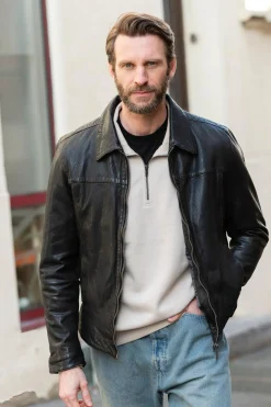Blouson Homme Daytona Decatur Lamb Antic Black