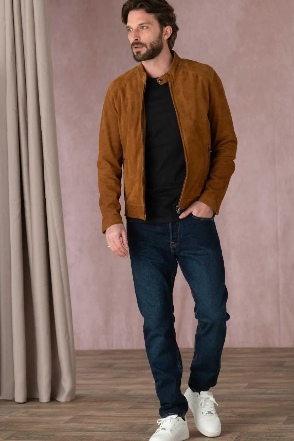 Blouson Homme Daytona Delf Goat Suede Cognac