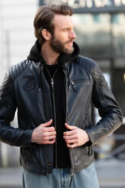 Blouson Homme Daytona Dodds Hood Lamb Vita Navy Blue