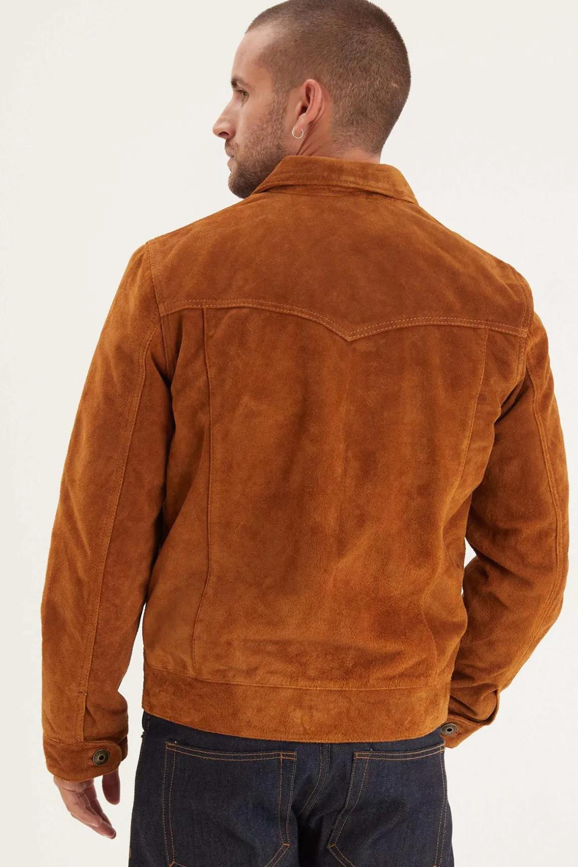 Blouson Homme Daytona Douglas Buffalo Suede Jacket Cognac