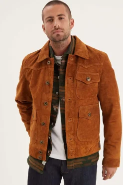 Blouson Homme Daytona Douglas Buffalo Suede Jacket Cognac