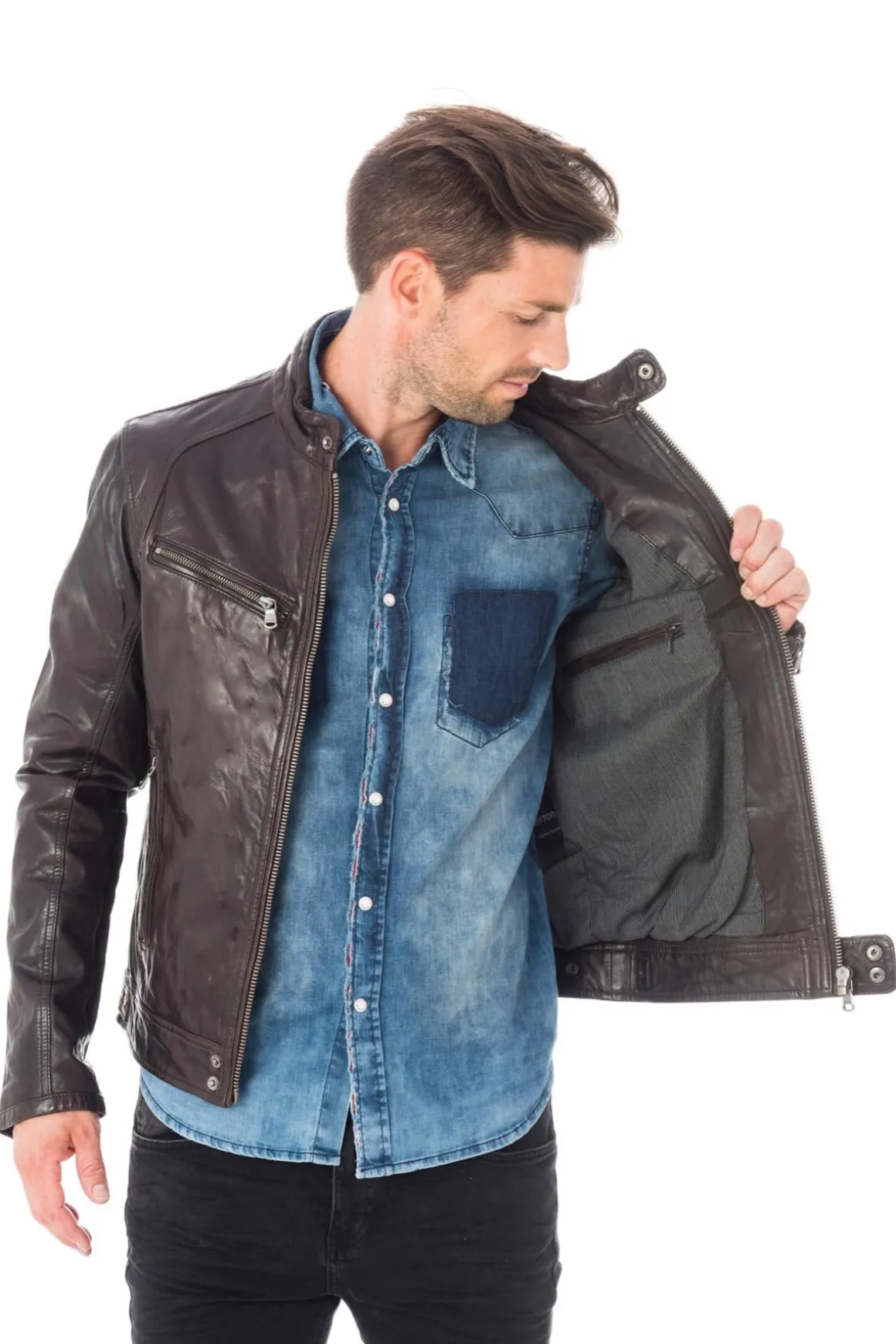 Blouson Homme Daytona Dustin Sheep Tiger Redish Brown