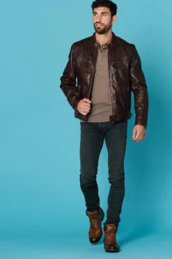 Blouson Homme Daytona Dustin Sheep Tiger Wine Brown