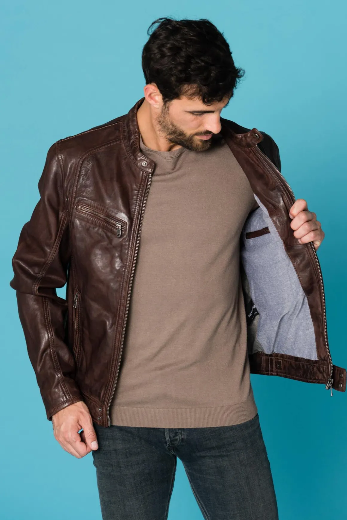 Blouson Homme Daytona Dustin Sheep Tiger Wine Brown