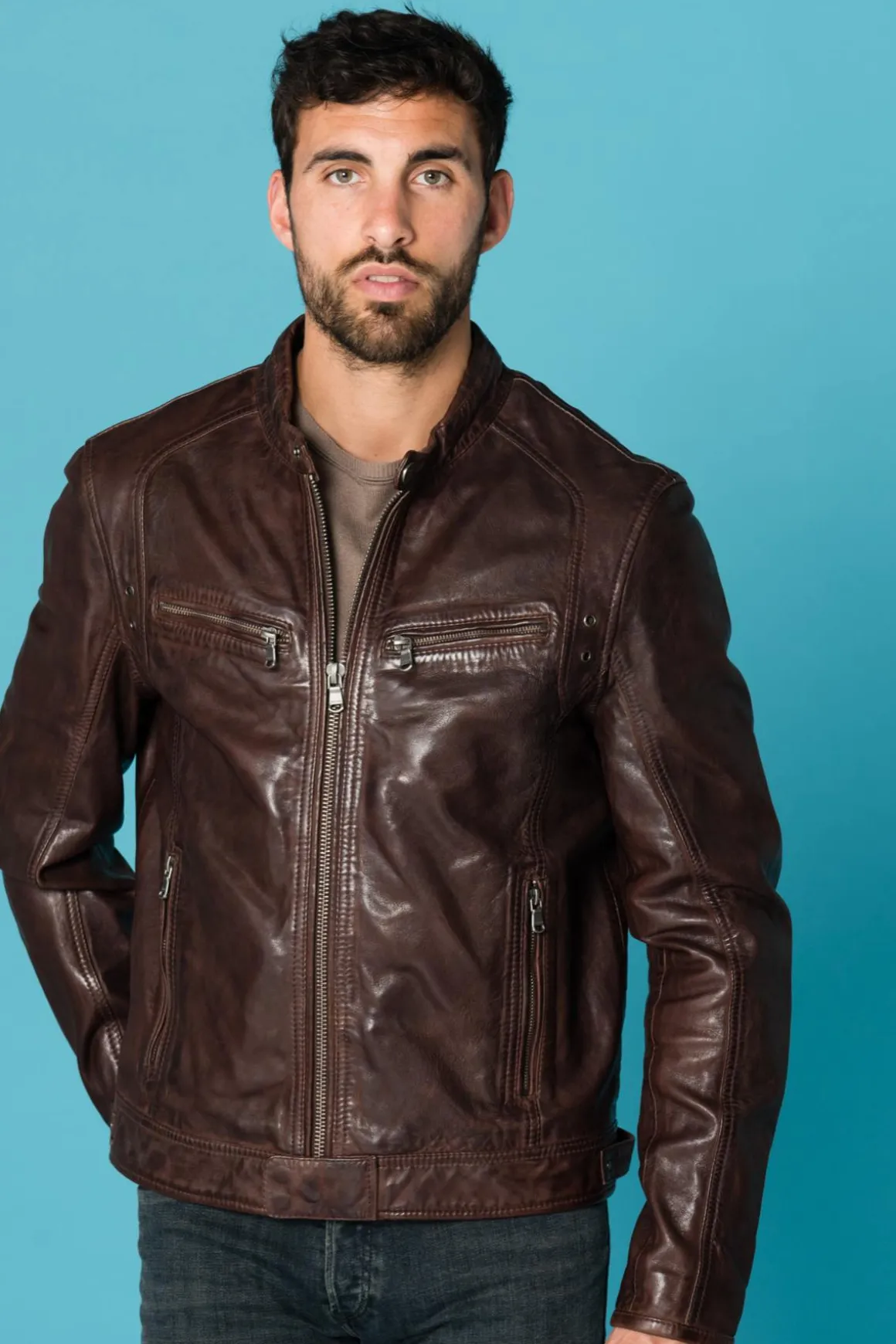 Blouson Homme Daytona Dustin Sheep Tiger Wine Brown