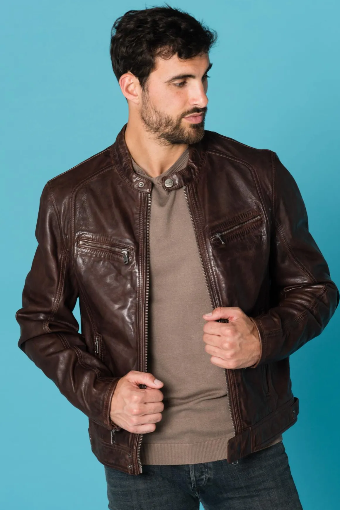 Blouson Homme Daytona Dustin Sheep Tiger Wine Brown