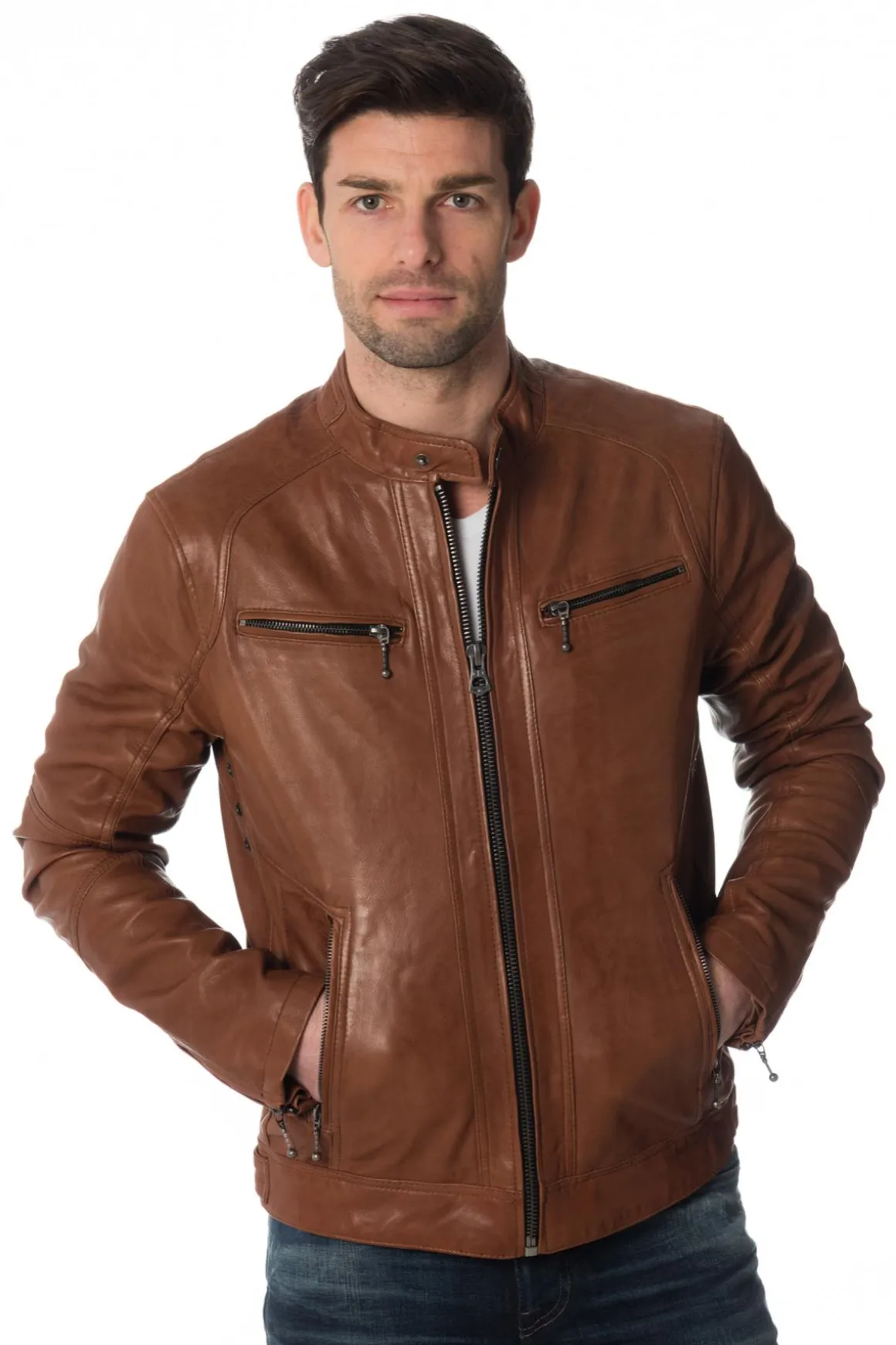 Blouson Homme Daytona Emerson Lamb Castel Dark Cognac