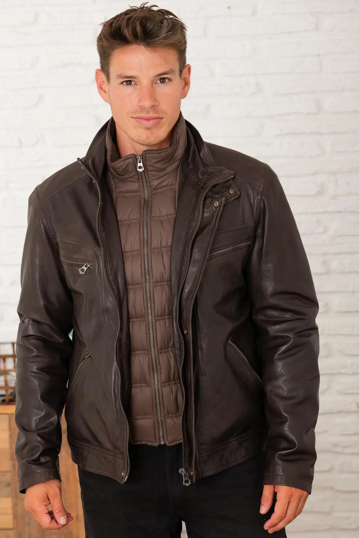 Blouson Homme Daytona Falconero Ic Lamb Zenith Brown