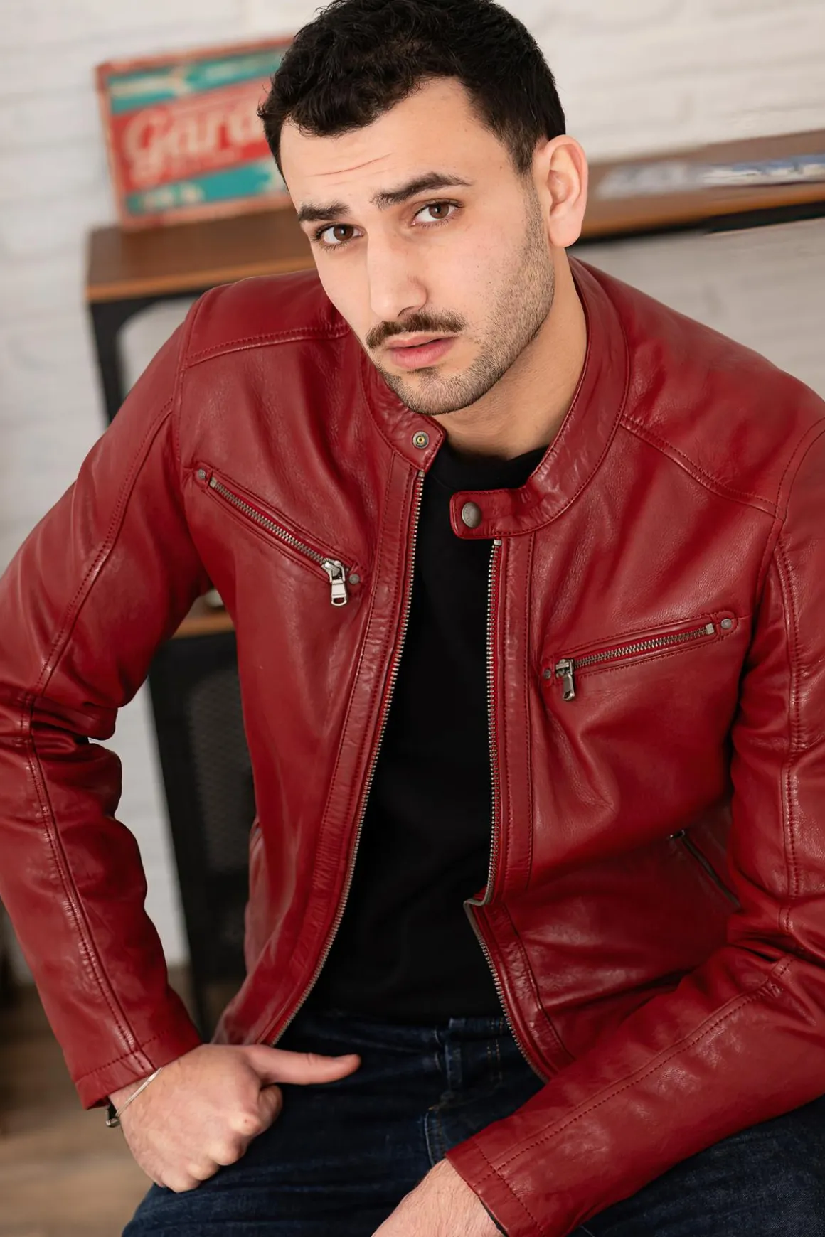 Blouson Homme Daytona Gafino Lamb Vita Red Chili