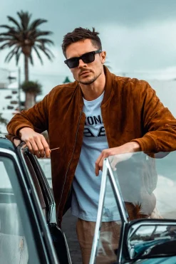 Blouson Homme Daytona Gila Goat Suede Cognac