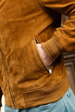 Blouson Homme Daytona Gila Goat Suede Cognac