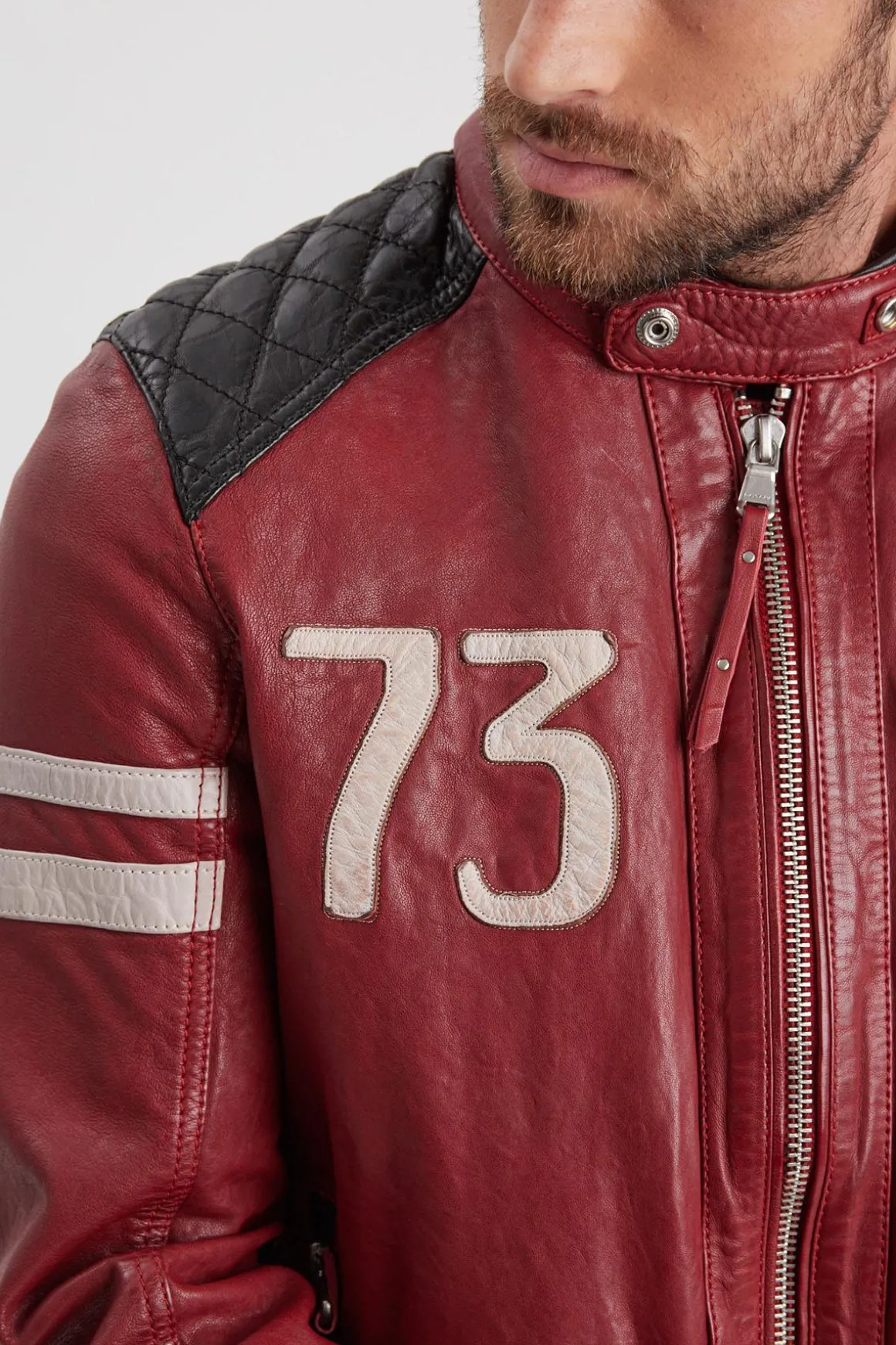 Blouson Homme Daytona Gladstone+Hood Lamb Vita Red