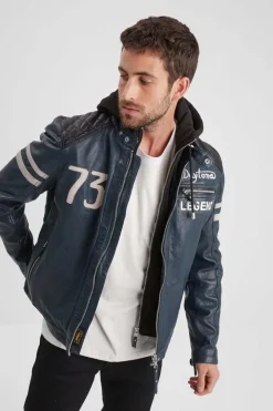 Blouson Homme Daytona Gladstone+Hood Lamb Vita Short Blue
