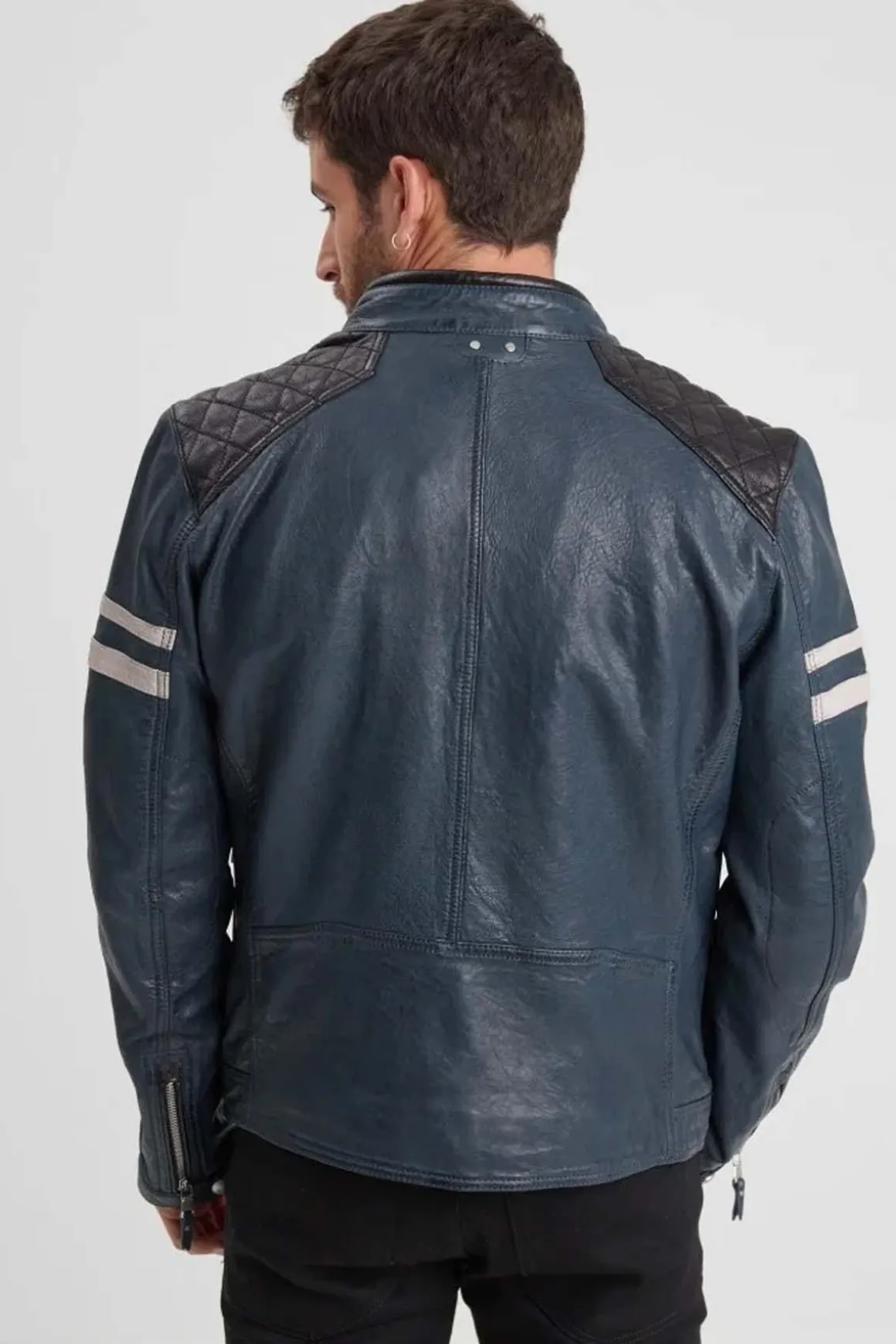 Blouson Homme Daytona Gladstone+Hood Lamb Vita Short Blue