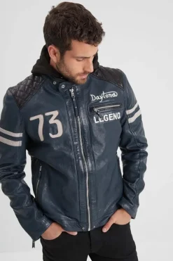 Blouson Homme Daytona Gladstone+Hood Lamb Vita Short Blue