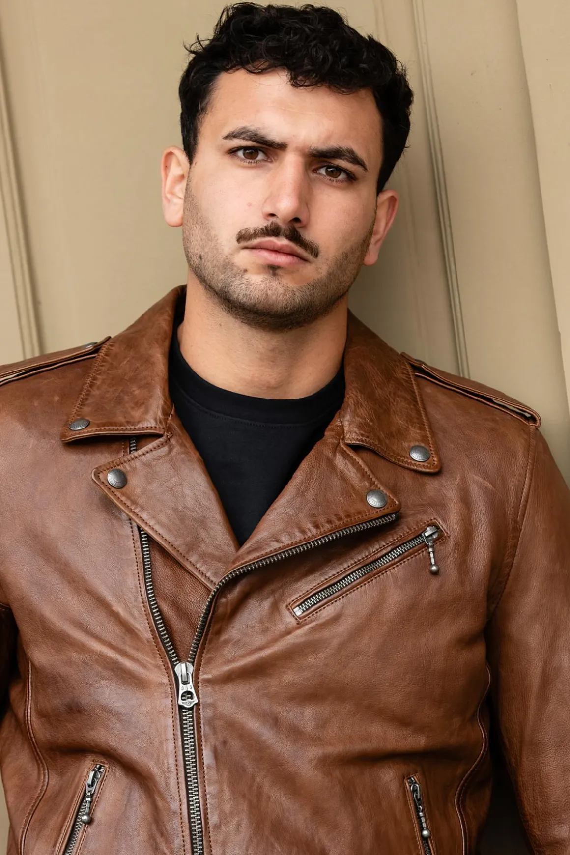 Blouson Homme Daytona Golberg Lamb Paolo Dark Cognac