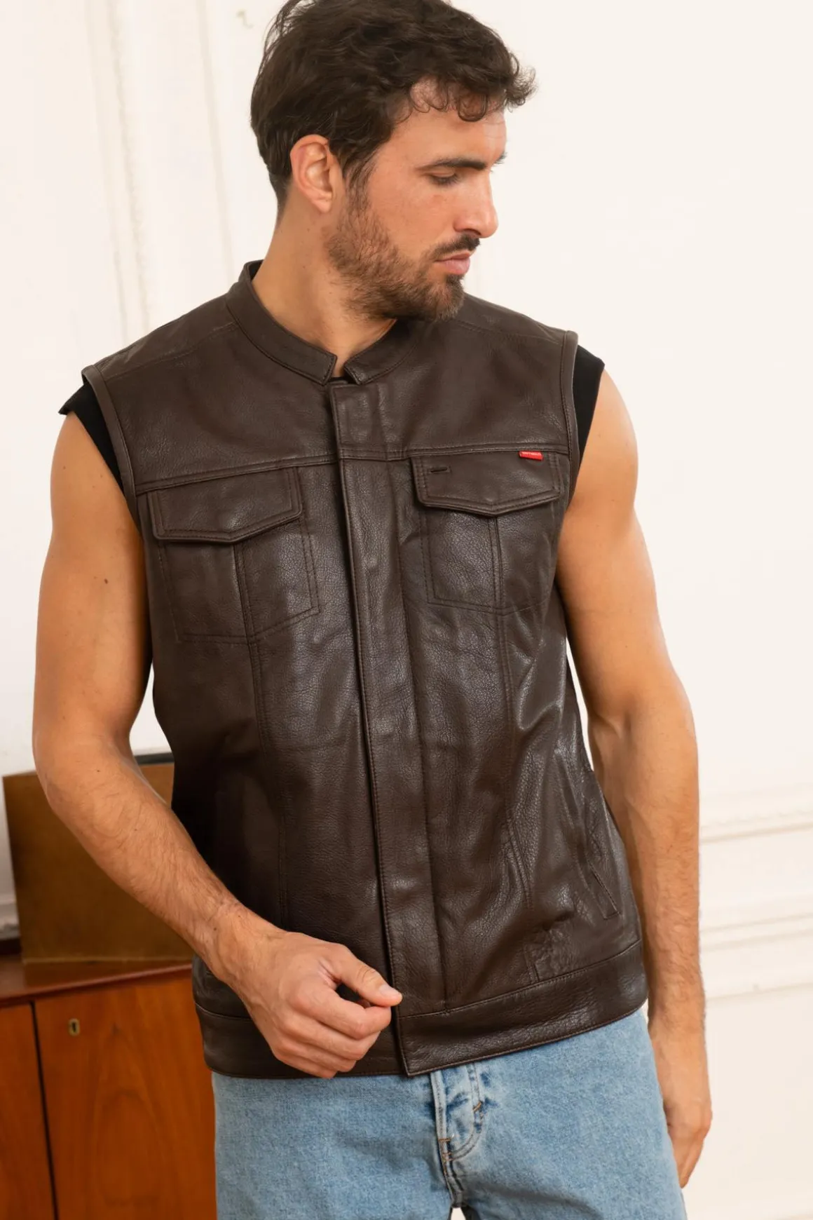 Blouson Homme Daytona Hot Road Goat Deer Brown
