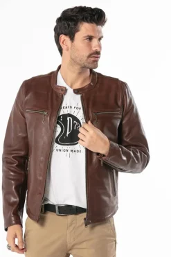 Blouson Homme Daytona Iron Cow Yeger Dark Cognac