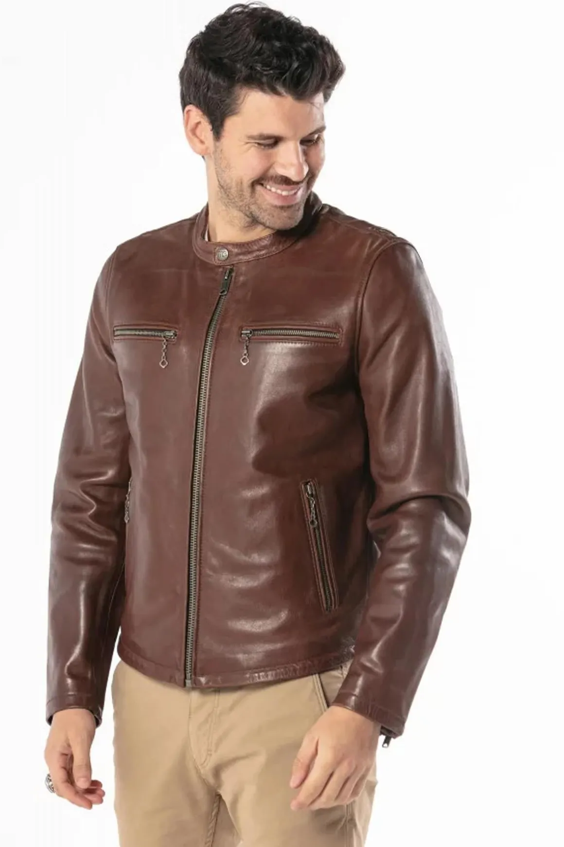 Blouson Homme Daytona Iron Cow Yeger Dark Cognac