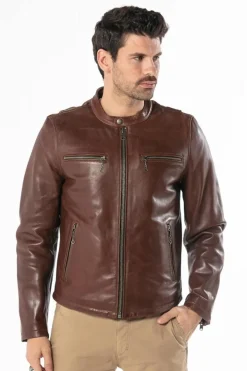 Blouson Homme Daytona Iron Cow Yeger Dark Cognac