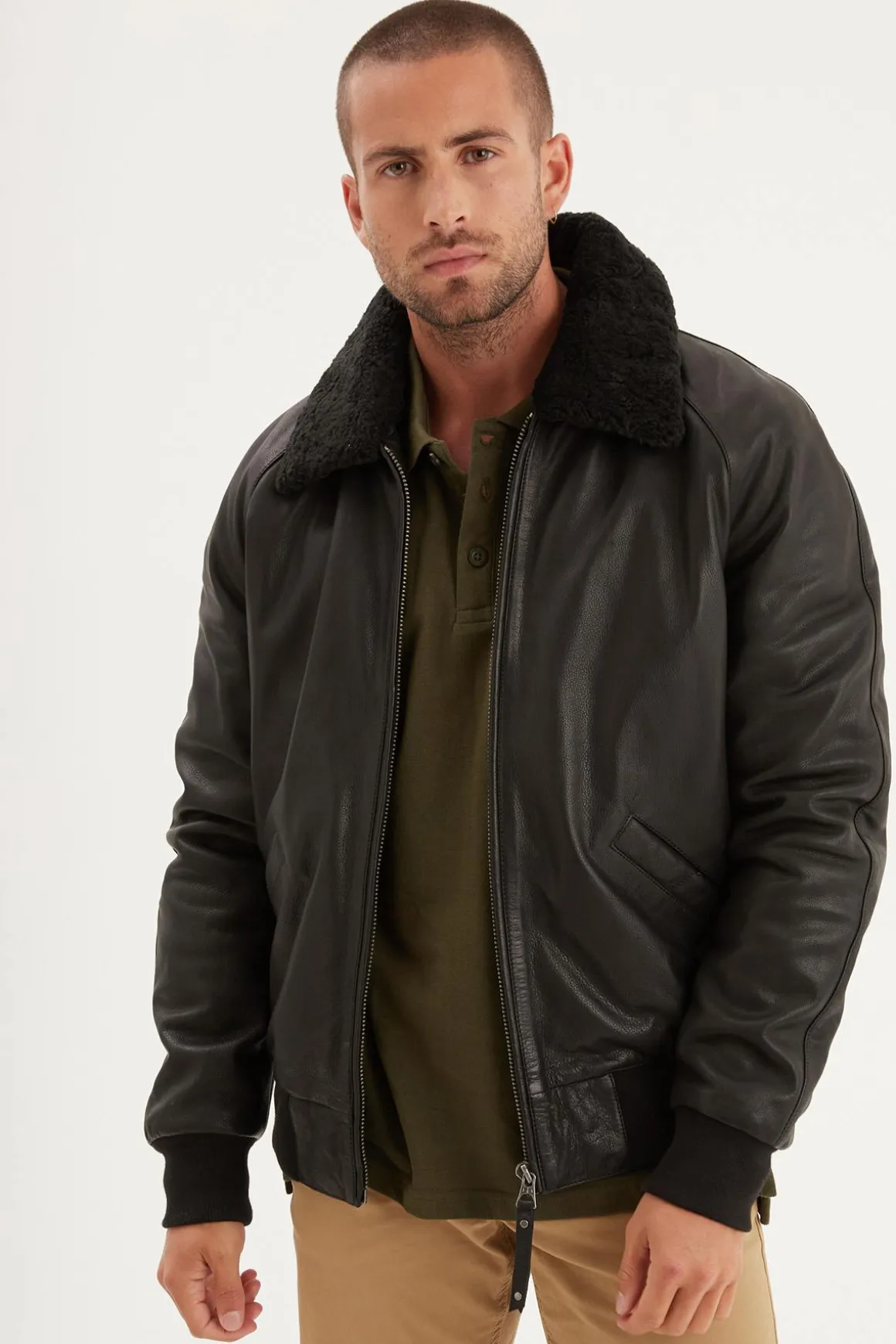 Blouson Homme Daytona Johnson + Fur Cow Malibu Black