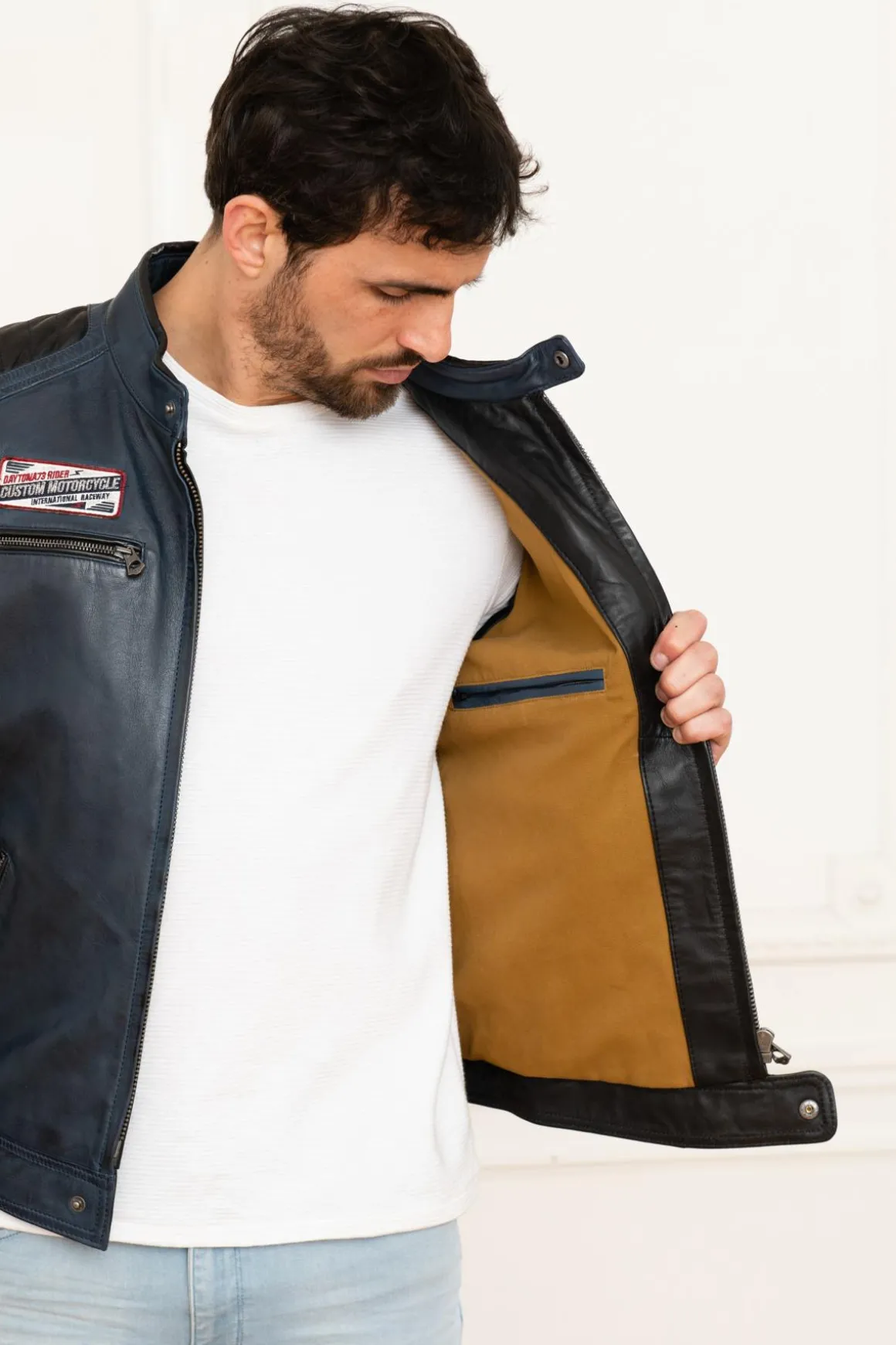 Blouson Homme Daytona Lancia Sheep Atlas Veg Shortblue/Black