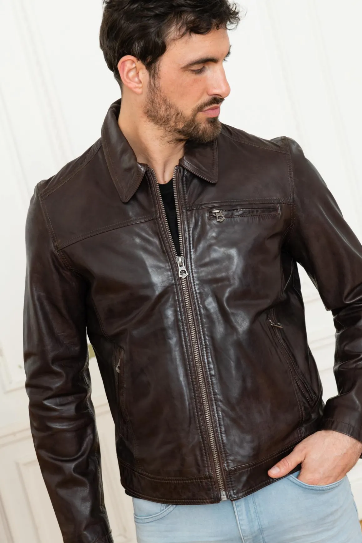 Blouson Homme Daytona Major Sheep Tiger Reddish Brown