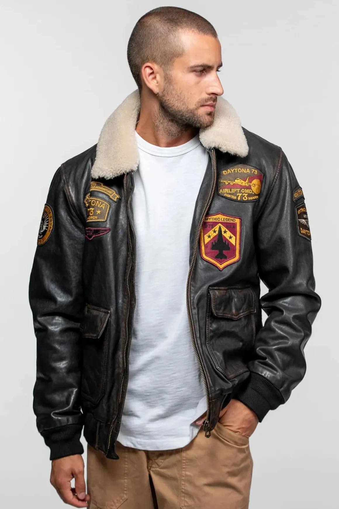 Blouson Homme Daytona Mock Lamb Ermis Black