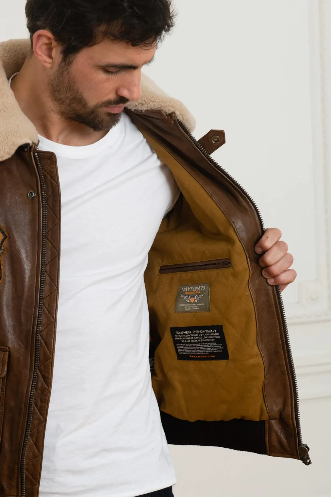 Blouson Homme Daytona Mythic + Fur Sheep Petrol Bison