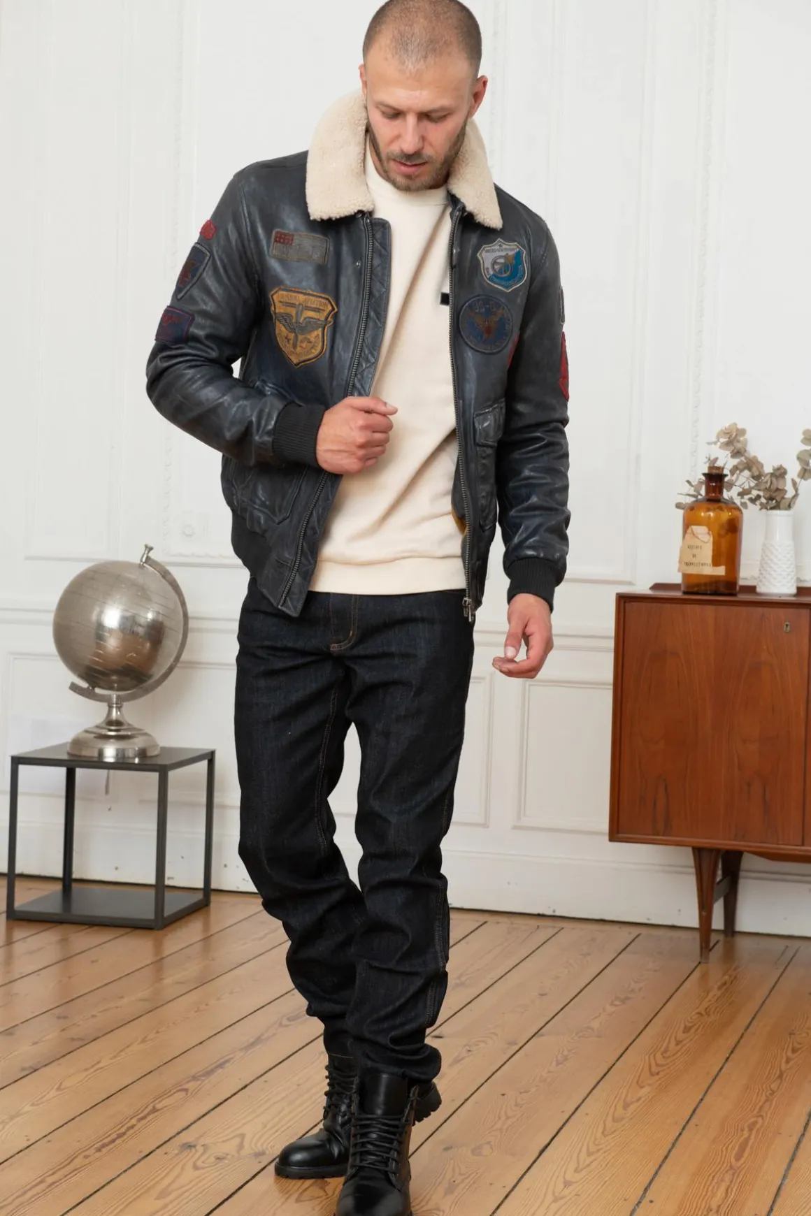 Blouson Homme Daytona Mythic + Fur Sheep Petrol Navy Blue