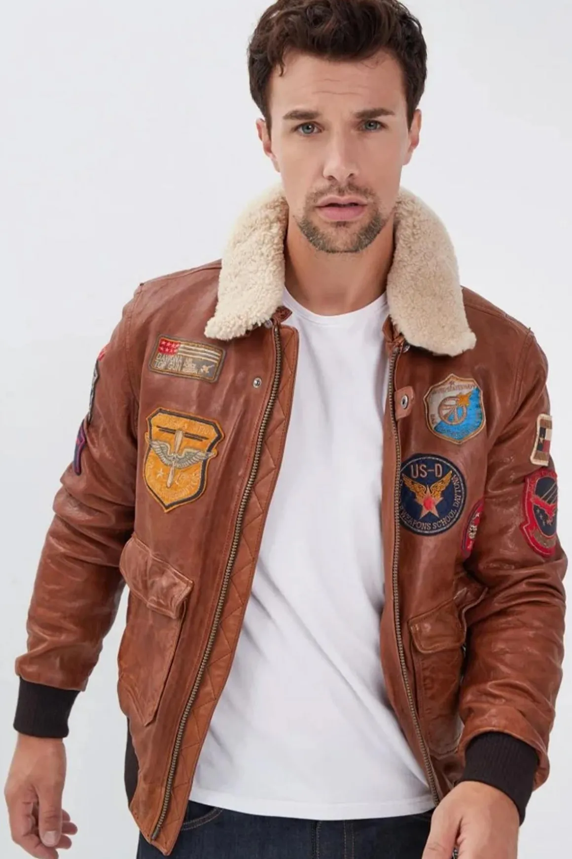 Blouson Homme Daytona Mythic + Fur Sheep Petrol Cognac