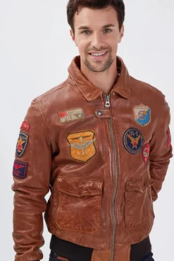 Blouson Homme Daytona Mythic + Fur Sheep Petrol Cognac